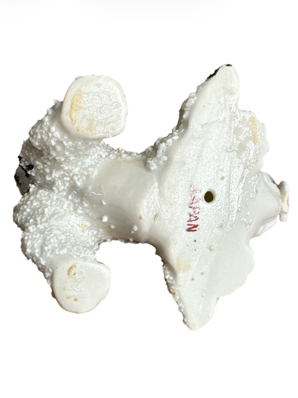 Vintage sugar coated porcelain glazed spotted dog butterfly on nose figurine - Picture 5 of 7